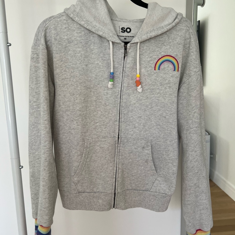 SO Light Gray Jacket with Rainbow Accents